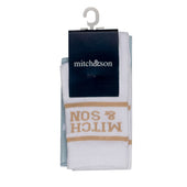Mitch & Son Boys Pale Blue, Beige and White 2pk Socks